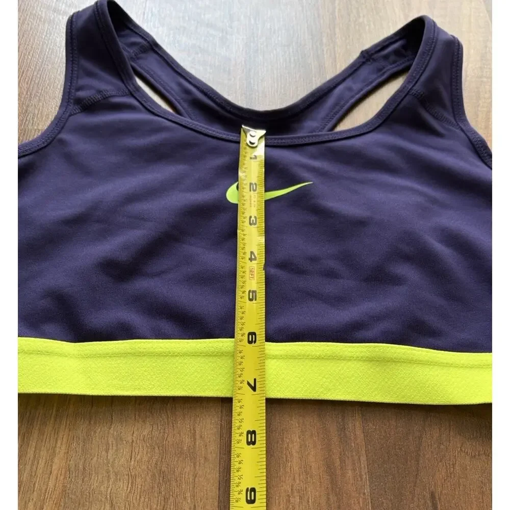 Nike Women's Purple Sports Bra with Neon Yellow Accent NWT